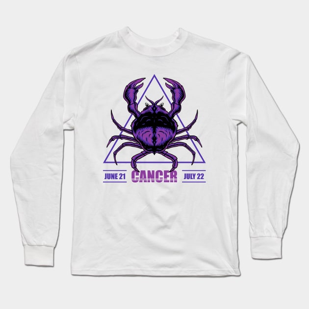 Cancer Zodiac Artwork Long Sleeve T-Shirt by Utopia Shop